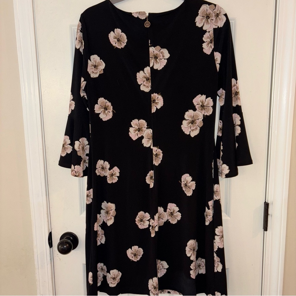 Tommy Hilfiger Floral Print Bell Sleeve Mini Dress Size 8 - Picture 5 of 8